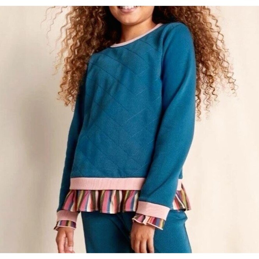 Matilda Jane Sz 14 Heart to Heart Happy Place Quilted Mixed Print Sweatshirt NWT